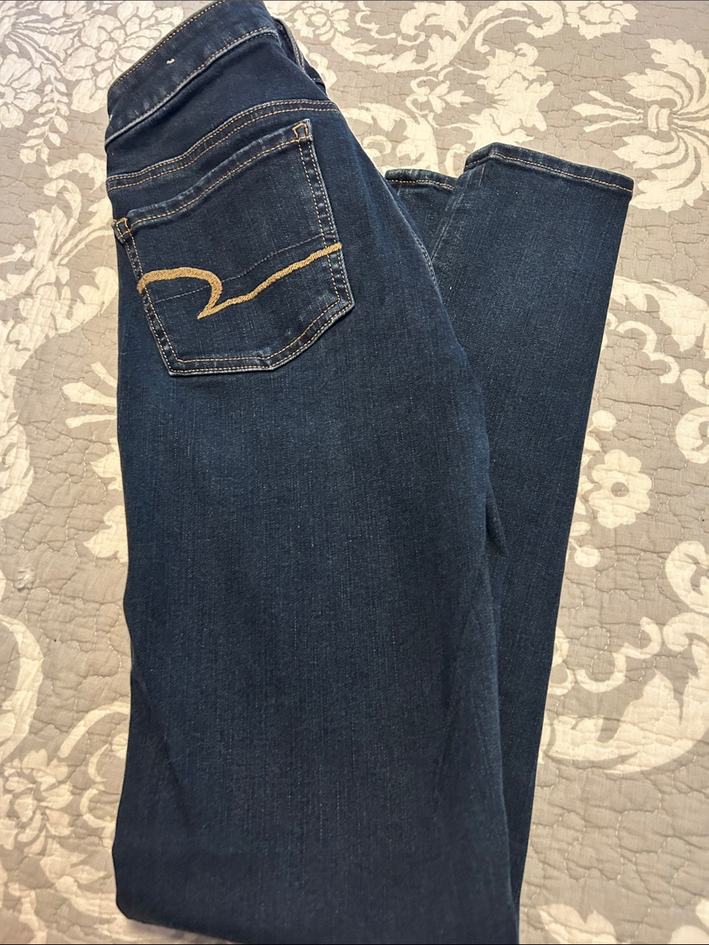 American Eagle Outfitters Dark Blue Straight Leg Jeans